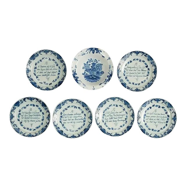 Set of 18th Century Delft Plates For Sale