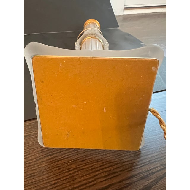 Glass Rare Vintage 1970's Lalique France Frosted Crystal Olympia Table Lamp For Sale - Image 7 of 11