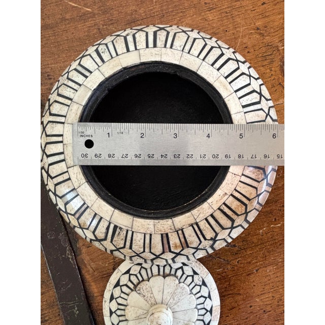 Bone Maitland-Smith Bone & Horn Trinket Box - Tesselated Dome 9.5” For Sale - Image 7 of 10