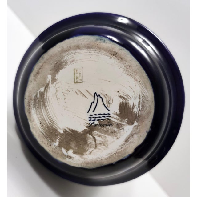 Blue Lacquered Ceramic Vase by Guido Andlovitz for Lavenia, 1970s For Sale - Image 10 of 11