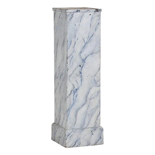 Vintage Gustavian White-Gray Pedestal For Sale