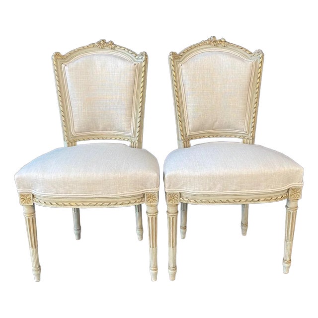 French 19th Century Louis XVI Neoclassical Side Chairs -a Pair For Sale