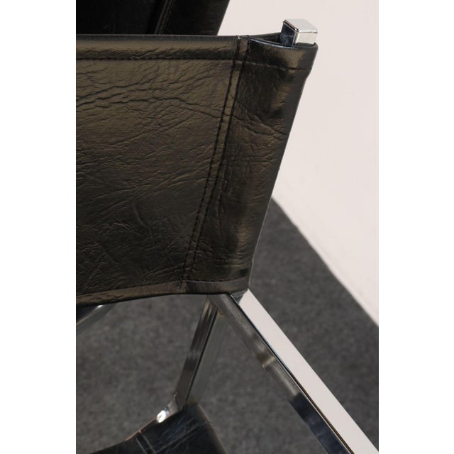Pair of Vintage Chrome and Naugahyde Director's Chairs by Robert Kjer Jakobsen For Sale - Image 15 of 18