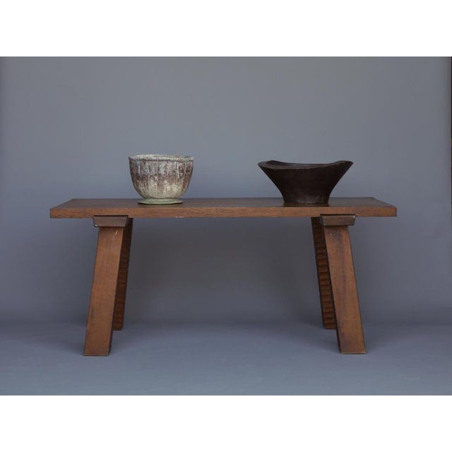 Brutalist French Peg Table in Oak, 1940s For Sale - Image 13 of 17