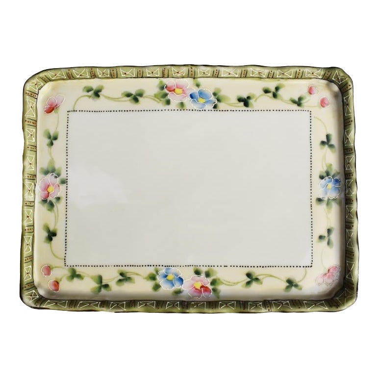 Victorian Hand Painted Floral Porcelain Vide Poche Or Vanity Tray Chairish