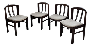 Vintage Scandinavian Mahogany Chairs, 1970s, Set of 4