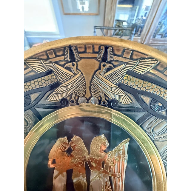 1990s Vintage Handmade Egyptian Plate Gold and Copper For Sale - Image 5 of 6
