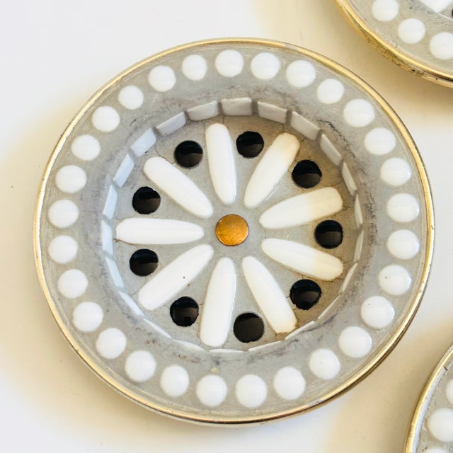 Mid 20th Century Mid Century Modern Mosaic Flower Coasters - Set of 4 For Sale - Image 9 of 10