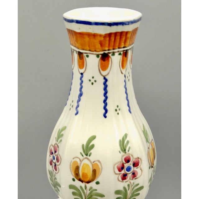 Early Dutch Hand Painted Delft Chinoiserie Polychrome Vase With Birds For Sale - Image 6 of 12