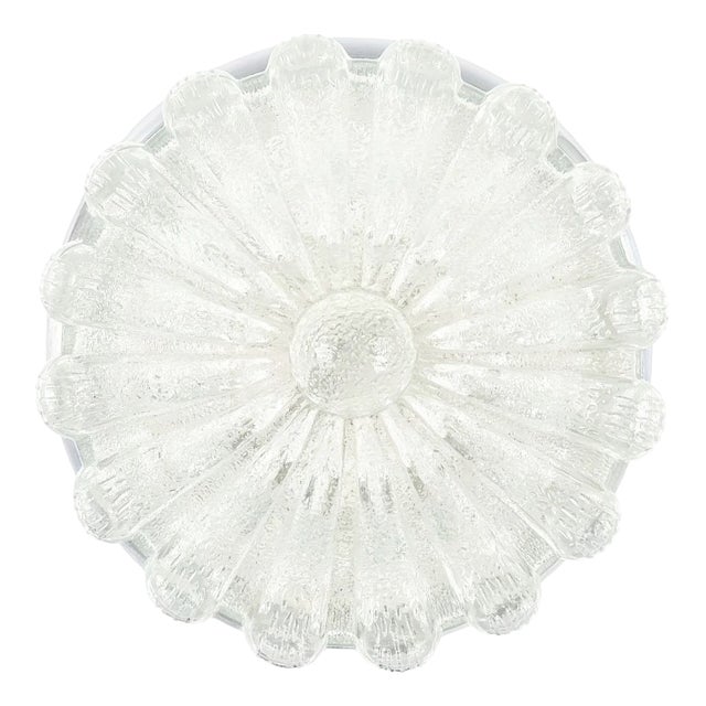 Large Mid-Century Flower-Shaped Glass Flush Mount from Limburg, Germany, 1970s For Sale