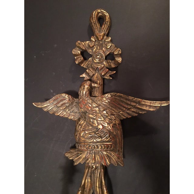 American Federal Style Eagle Wood Carved Two-Light Sconce For Sale In West Palm - Image 6 of 12