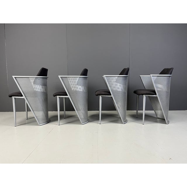 Postmodern Metal Dining Chairs, 1980s, Set of 4 For Sale - Image 6 of 12