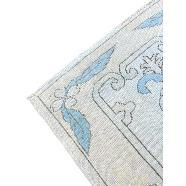 Vintage Turkish Handknotted Blue Wool Rug For Sale - Image 6 of 8