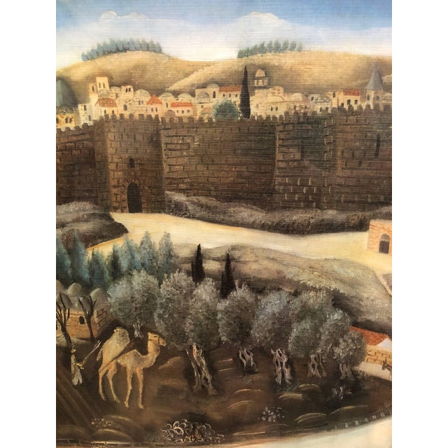 Modern Reuven Rubin, Offset Lithograph Poster Homage to Jerusalem Painting by Israeli Reuven Rubin, 1979 For Sale - Image 3 of 3
