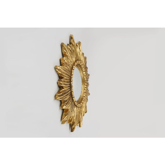 Convex Gilt Resin Sunburst Mirror, France, 1960s For Sale - Image 6 of 10