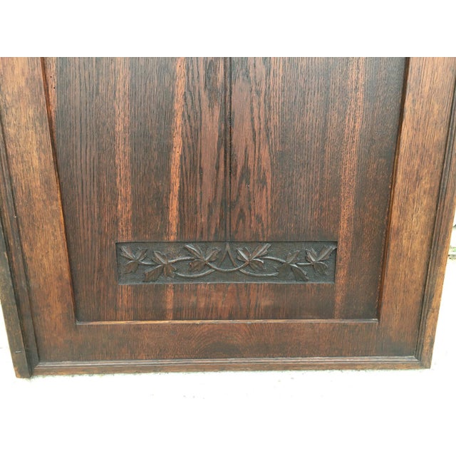 Wood Antique Oak Wardrobe Door For Sale - Image 7 of 18