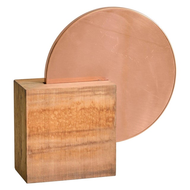 Vintage Italian Wood + Copper Square Sculpture by Banci Firenze For Sale - Image 4 of 13