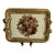 Tirinnanzi Italy Hand Painted Floral Gold Trim Bow Handles Serving Tray For Sale