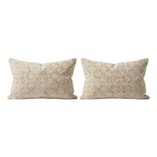 Turkish Oushak Lumbar Kilim Pillow Cover 16'' X 24'' - Set of Two For Sale