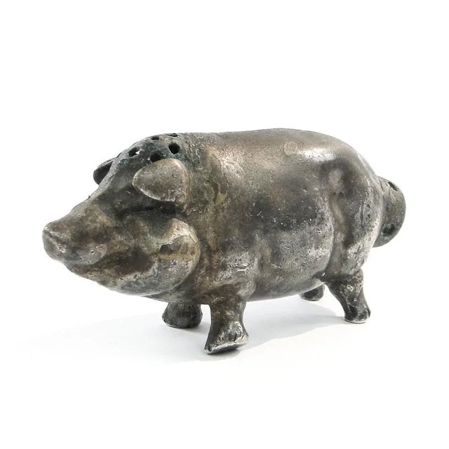 Metal Art Nouveau French Figurative Salt Holder, 1890s For Sale - Image 7 of 13