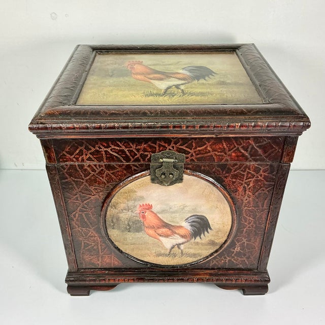 This is a lovely wood storage box with a Rooster on three sides and the top. It’s rustic and sophisticated all in one. And...