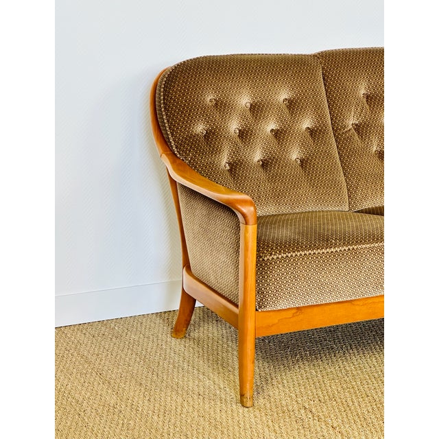 Vintage Scandinavian Three-Seater Velvet Sofa, 1960 For Sale - Image 9 of 16