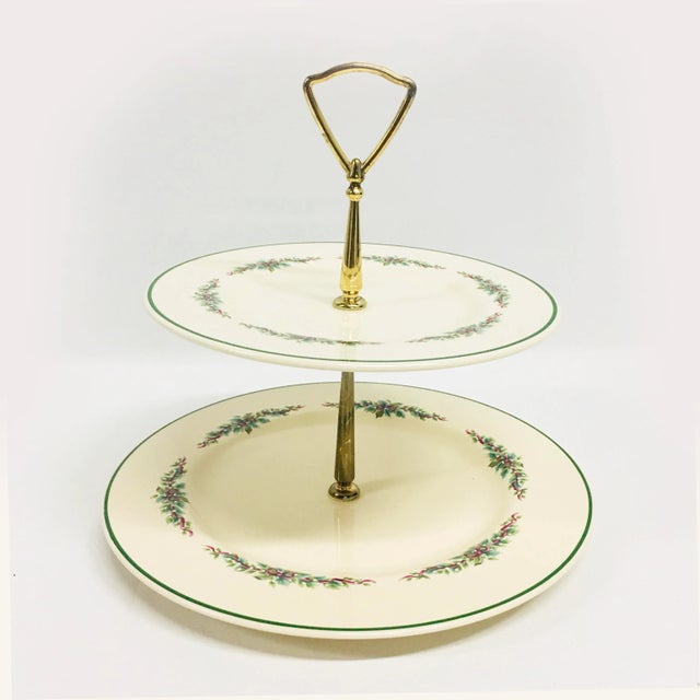 1960s Vintage Pfaltzgraff Two-Tier Dessert Server For Sale - Image 5 of 5