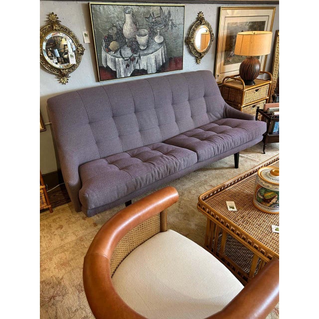 Gustavian (Swedish) Swedish Mid Century Modern Upholstered Super Comfy Sofa For Sale - Image 3 of 8