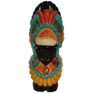 Carved Onyx Statuette With Embellishments