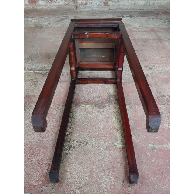 Brown Vintage Chinese Hand Carved Redwood Stand For Sale - Image 8 of 10