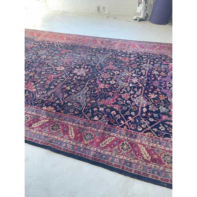 Semi-Kelleh Garrus Design in Berry, Plum & Indigo Rug 7.9 x 16.3 For Sale In Milwaukee - Image 6 of 13