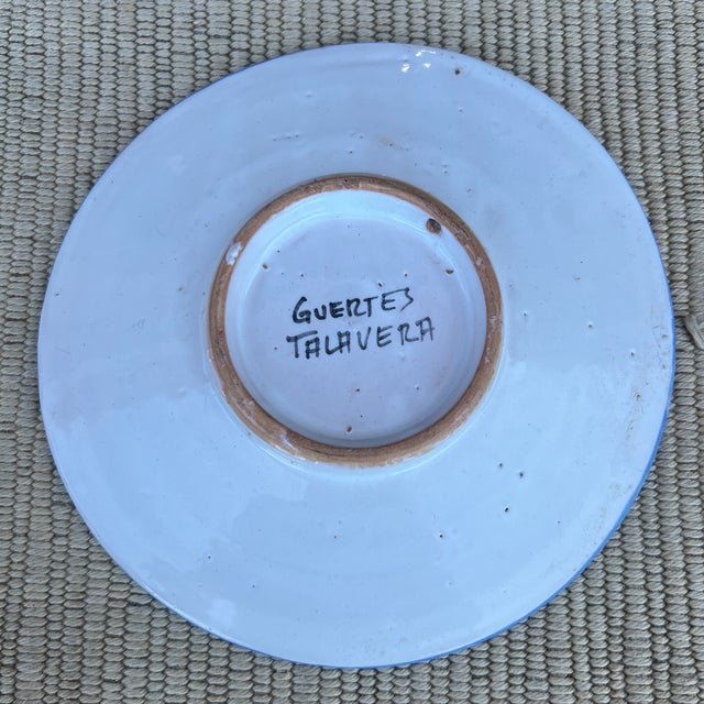 A Vintage Guertes Talavera Polychrome Decorated Plate, Spain, Circa 1970's For Sale - Image 4 of 12