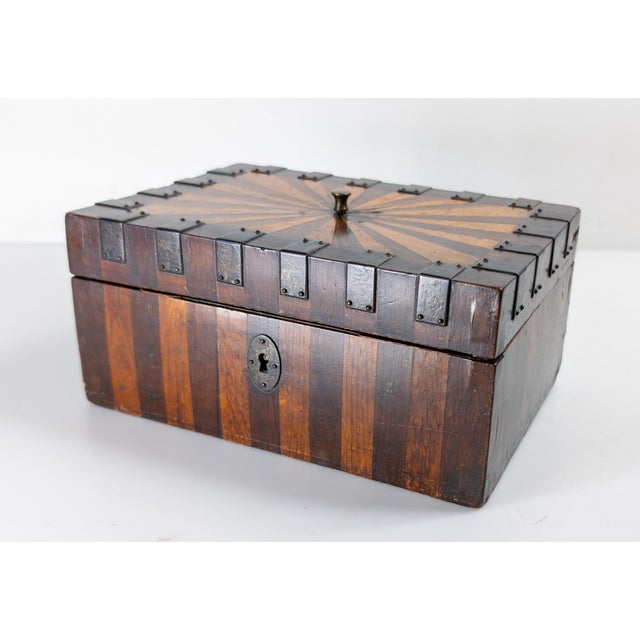 We are selling this great looking European strong box. This small document box is probably Austrian or German Biedermeier...