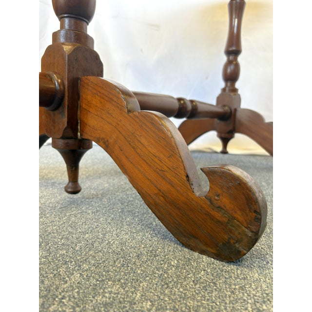 Antique Hand Made Campaign Style Oval Wood Table For Sale - Image 14 of 14