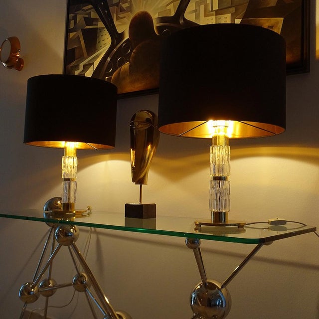1960s Large Vintage Glass Table Lamps from Kaiser Leuchten, Set of 2 For Sale - Image 5 of 16
