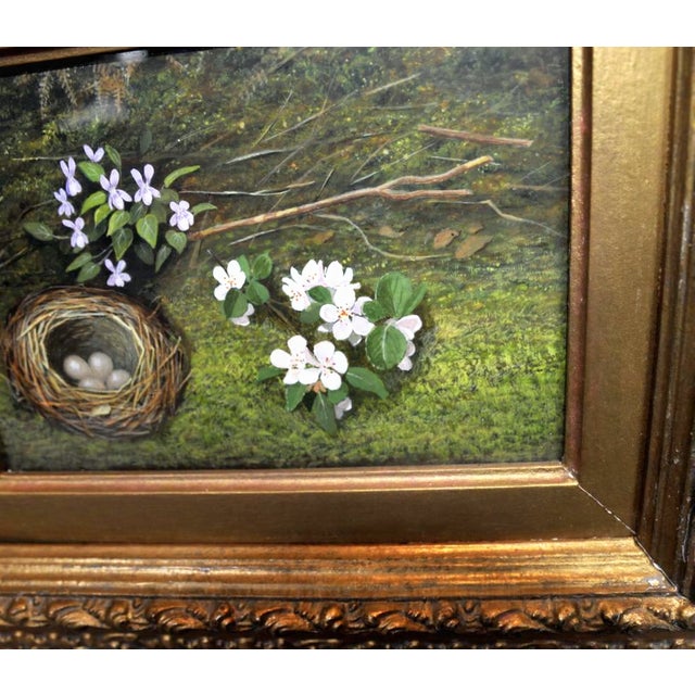 Victorian Artist, Easter Egg Nest & Spring Still Life, Oil Paintings, Set of 2 For Sale - Image 3 of 10