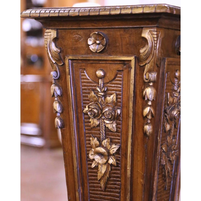 Early 20th Century French Carved Pine and Partial Gilt Pedestal Table For Sale - Image 4 of 8