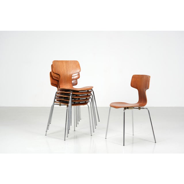 Model 3103 Chairs by Arne Jacobsen for Fritz Hansen, 1950s, Set of 6 For Sale - Image 3 of 7
