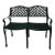 Vintage Cast Iron Patio Bench Lattice Design Green Mid Century Modern For Sale