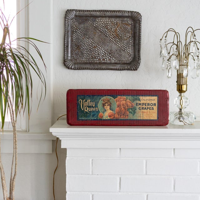 1930s Americana Folk Art Art Valley Queen California Emperor Grapes Exeter San Francisco For Sale - Image 6 of 10