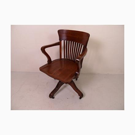 Antique Oak Revolving Office Armchair, 1890s For Sale - Image 11 of 11
