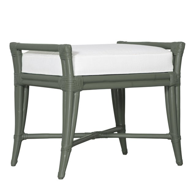 Not Yet Made - Made To Order Small Malacca Bench - Evergreen For Sale - Image 5 of 8