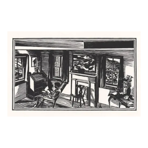 1936 Fiske Boyd Interior Woodcut