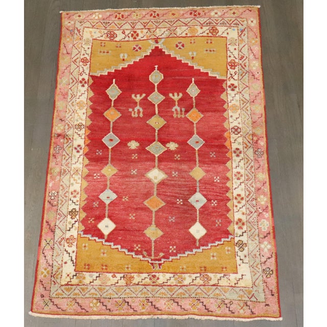 Antique Red Anatolian Rug - 3'1" x 4'11" For Sale - Image 4 of 9