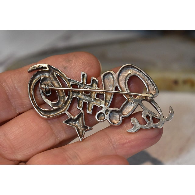 Mid 20th Century Artisan Sterling Silver Pin Brooch Fun Humor For Sale - Image 9 of 14