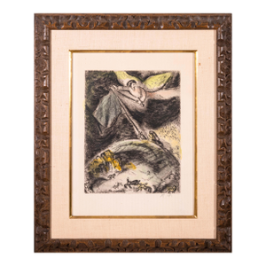 Marc Chagall Oracle Sur Babylone Pl. 93 From the Bible Series Signed Etching