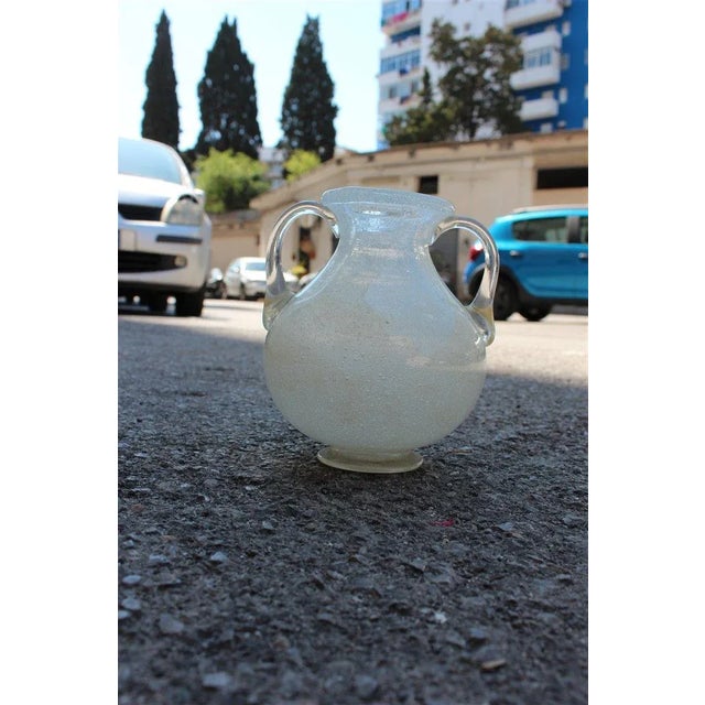White Murano Glass Vase from Seguso, 1940s For Sale - Image 10 of 10