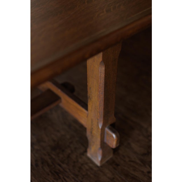 1950s Mid Century Dining Table With Linear Veneer Pattern For Sale - Image 9 of 15