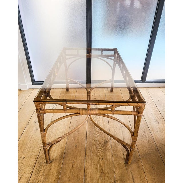 Dining Table and Rattan Chairs, Set of 5 For Sale - Image 15 of 18