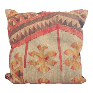 Antique Kilim Turkish Wool Pillow For Sale